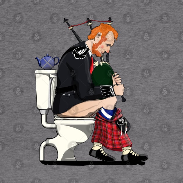 Scottish bagpipe player on the Toilet by InTheWashroom